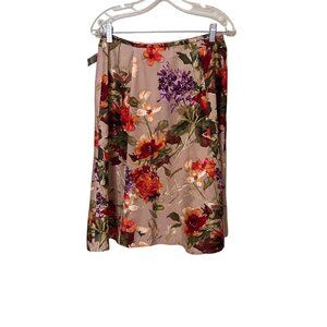 NEW Floral Print Talbots Petites Silk / Wool  Skirt Womens Size 8